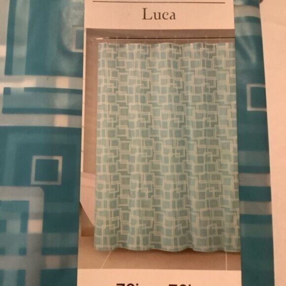 Blue Tile PEVA Shower Curtains NEW - Picture 2 of 3